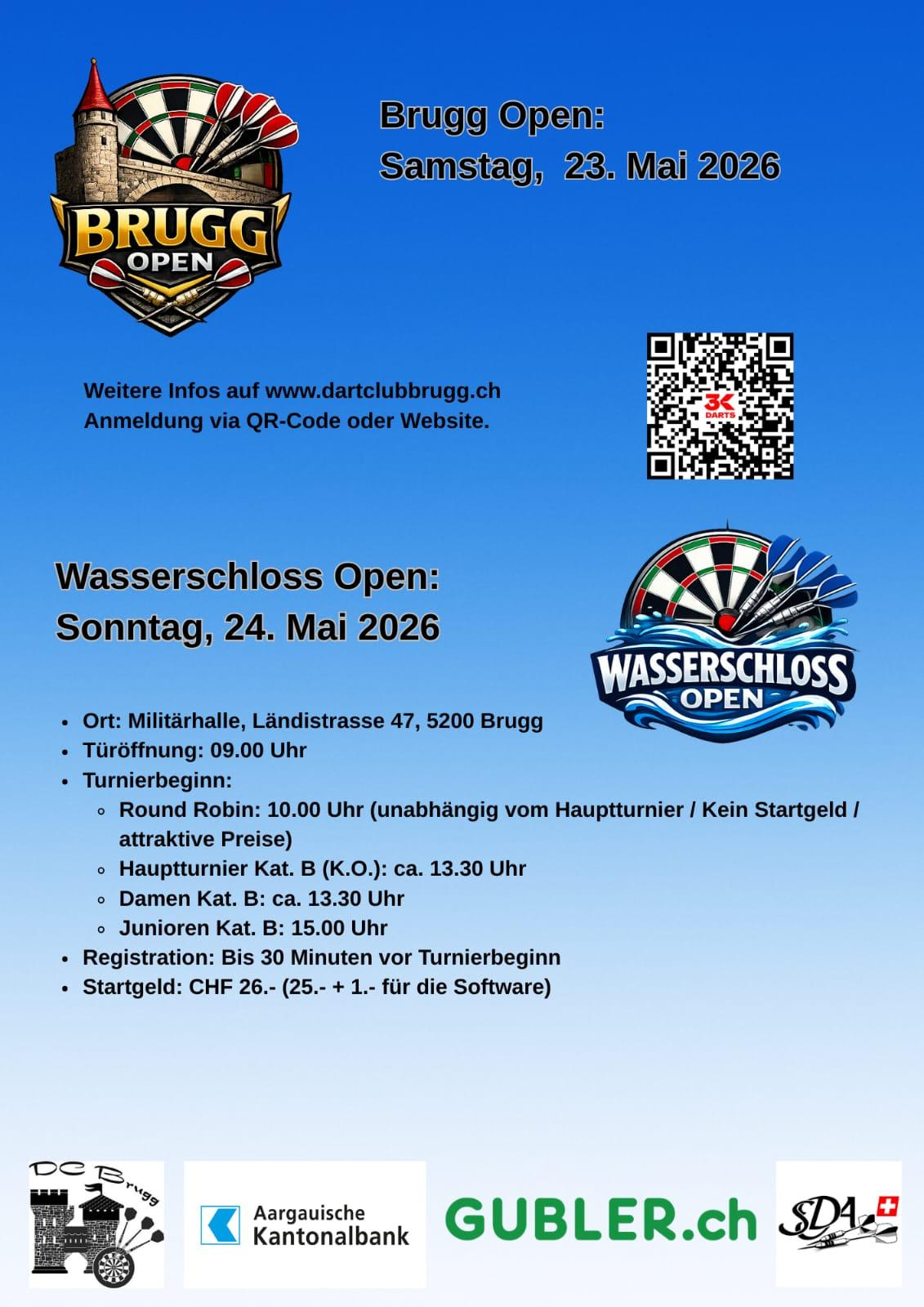 Flyer Brugg Open & Wasserschloss Open 2026